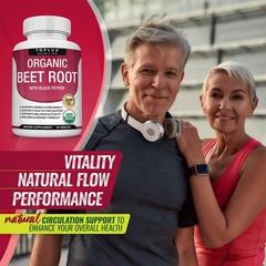 Organic Beet Root Powder Tablets 2040mg – Natural Nitric Oxide, Energy Boost, No