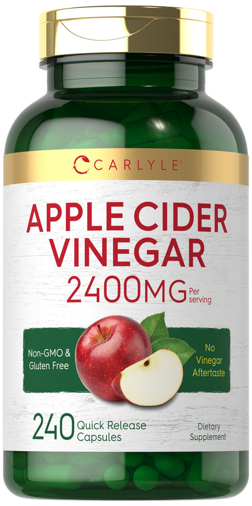 Apple Cider Vinegar Capsules 2400mg | 240 Count | Non-GMO | by Carlyle