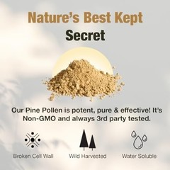 Pine Pollen Powder Wild Harvested – 99% Cracked Cell Wall (4oz/114g) Supports…
