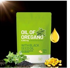 Premium Oregano Oil 6000mg 300gels Contains Carvacrol & Thymoquinone