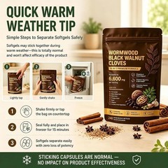 Holior 18-in-1 Black Walnut & Wormwood Herbal Blend for 240 Count (Pack of 1)
