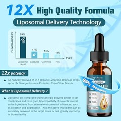 Liposomal Lymphatic Drainage Drops Organic 11-in-1 Supplement 2 FL.OZ
