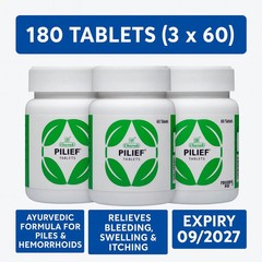 Charak Pilief Tablets 180 Tabs (3 x 60) for Piles Relief | Exp 09/2027