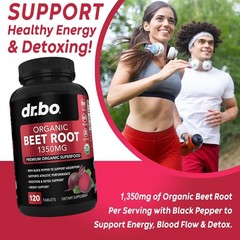 Organic Beet Root Capsules Supplements – 1350mg 120 Count (Pack of 1)