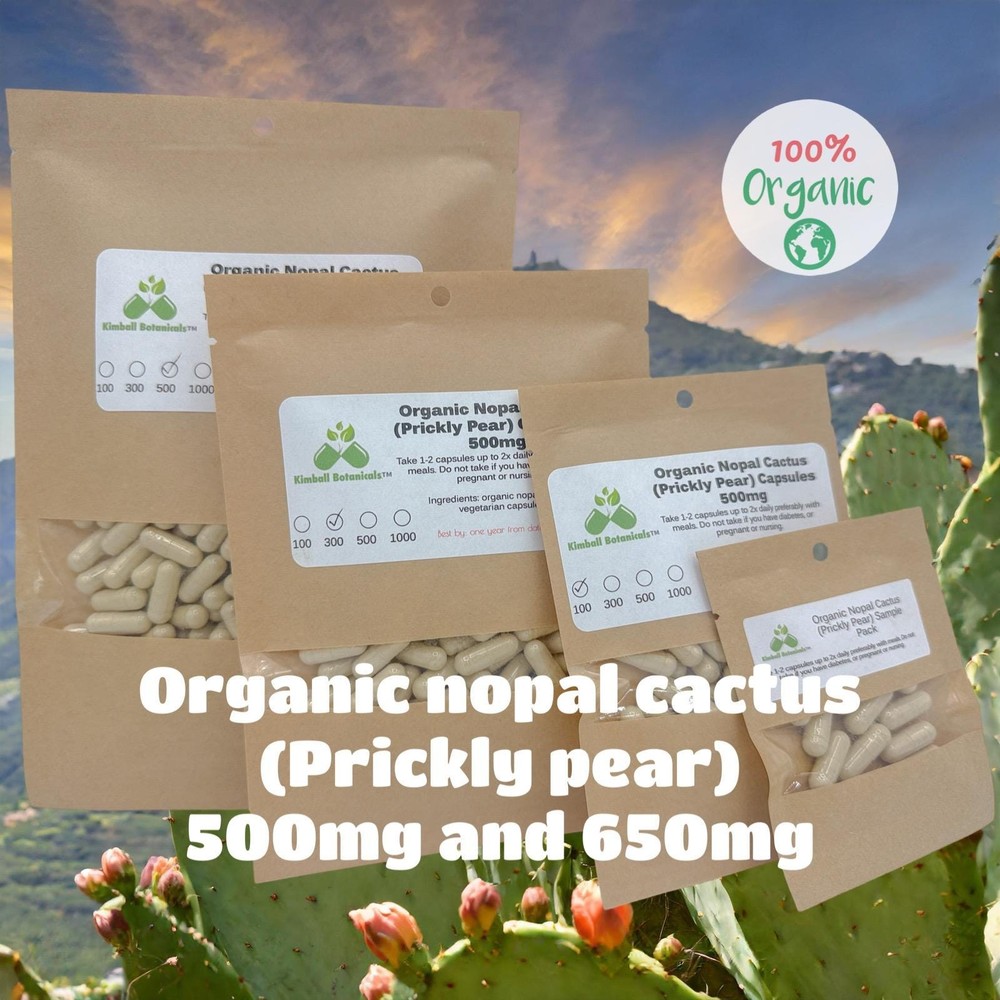 Organic Nopal Cactus – Prickly Pear (Opuntia ficus-indica) 500mg or 650mg
