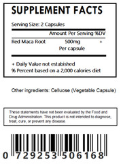 Red Maca Root Capsules – Organic