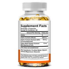 Turmeric Curcumin Softgels Black Pepper Promotes Heart Skin Health 30-120 Pills