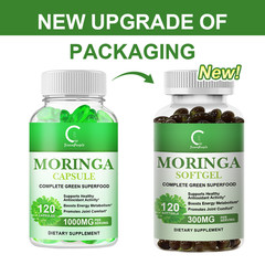 3x Moringa Softgels, Organic Moringa Leaves for Energy, Skin, Gut Health,120ct