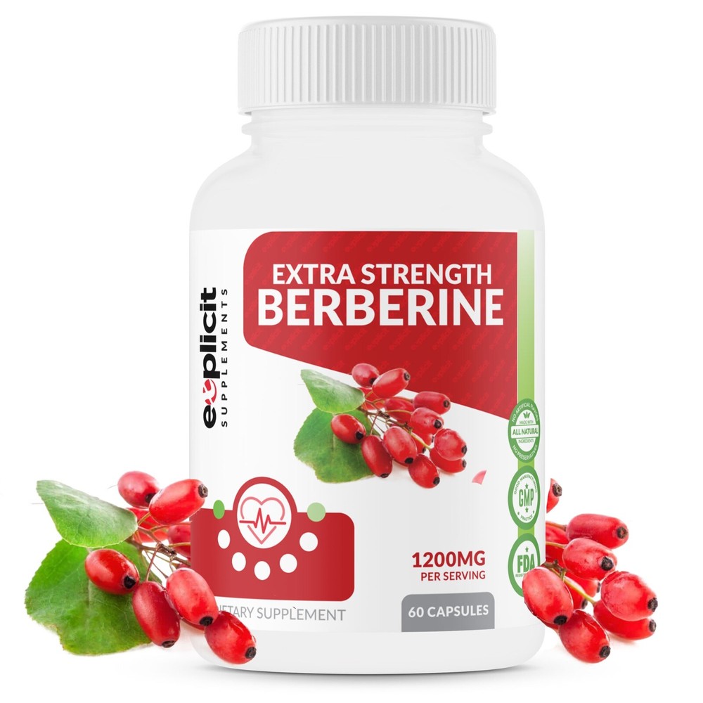 Natural Berberine HCl – Glucose Metabolism, Healthy Heart – 60ct