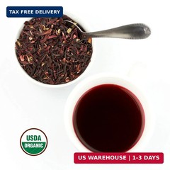 Hibiscus Tea 1LB (16Oz) 100% CERTIFIED Organic Hibiscus Flowers Herbal Tea (CUT&