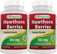 2 Pack Best Naturals Hawthorn Berry 565 mg 180 Capsules