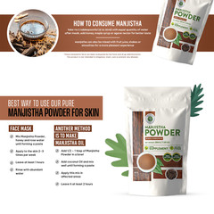 Manjistha Powder or Indian Madder | 100 Grams (3.53 Ounces) | Natural Supplement