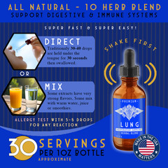 Artisan Lung & Respiratory Support Tincture Mullein, Elecampane Thyme +MORE USA