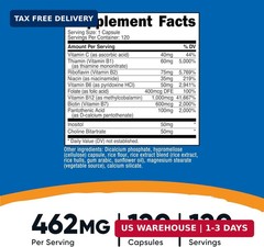 Nutricost High Potency Vitamin B Complex 462mg, 120 Capsules – with Vitamin C –