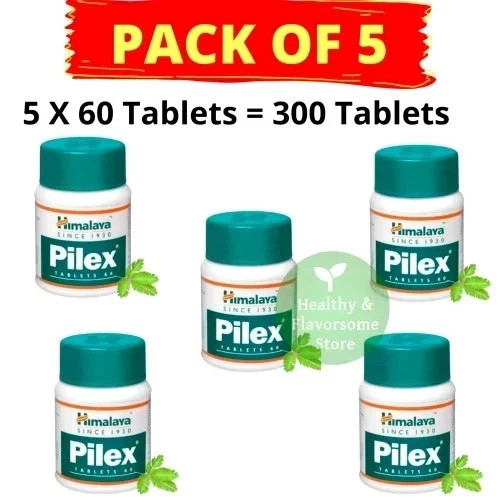 5 x Himalaya Pilex 300 Tabs Pure Herbal Exp 2028