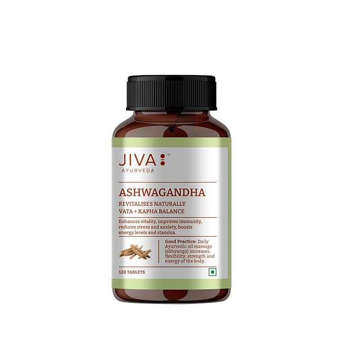 Jiva Ashwagandha Tablet | 100% Ayurvedic Boosts Immunity And Energy (120N*3)