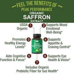 Saffron Supplements – USDA Organic Extract 30 Count (Pack of 1)