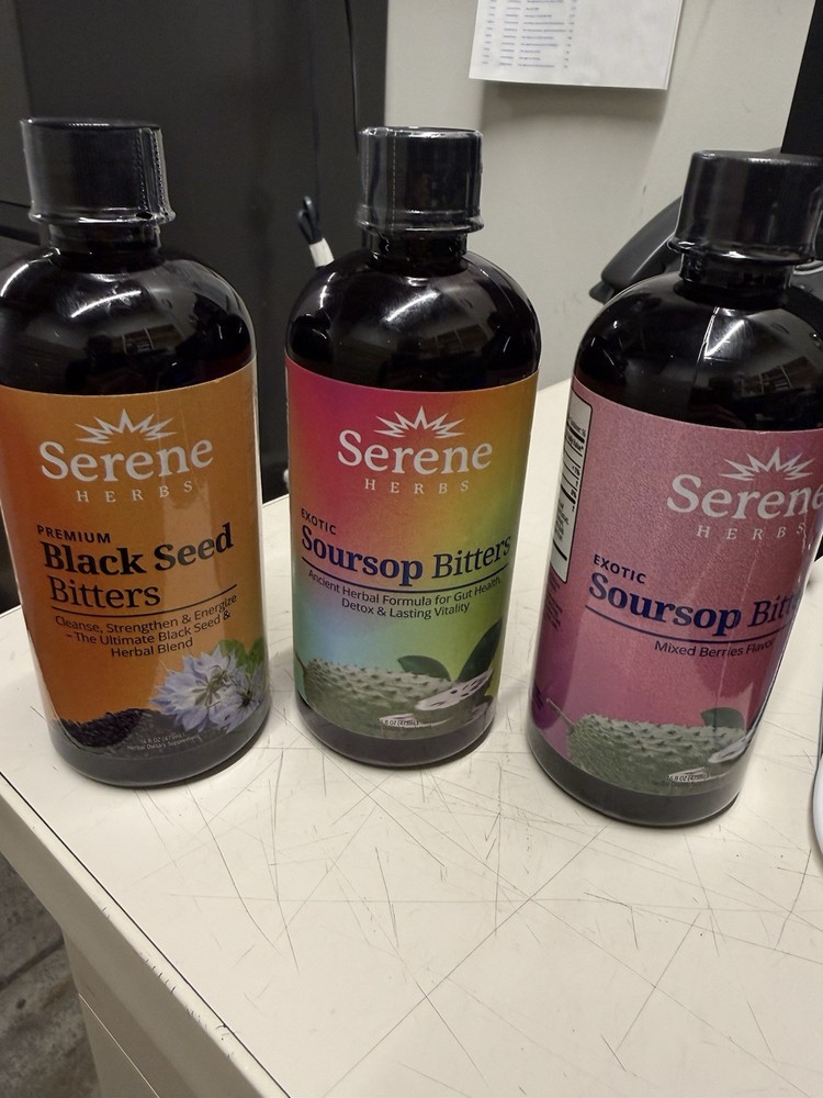 Serene Herbs Bitters Bundle with Soursop and Black Seed Three Pack Bundle!