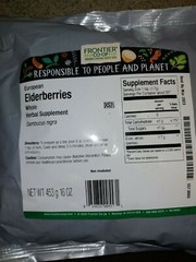 Frontier Elderberries whole dried 1 pound (Priority Mail Shipping)