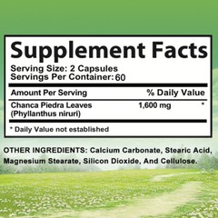 Chanca Piedra 1600 Mg Stone Breaker 120 Capsules Urinary & Gallbladder Health
