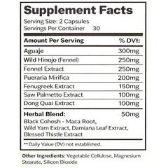 Aguaje + Black Maca + Fenugreek – Natural Glute, Hip & Curve Enhancer – 60 Caps