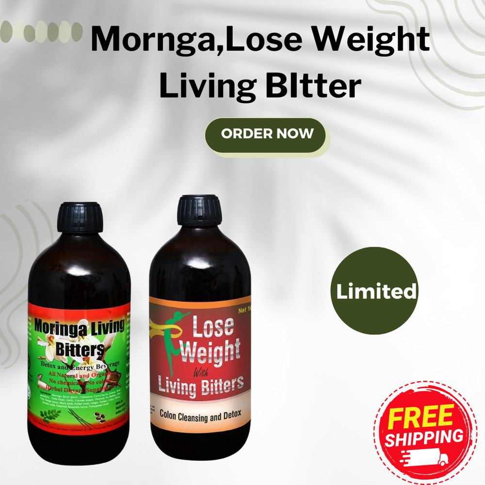 Moringa,Lose Weight Living Bitters – Natural Herbal Supplement – 16oz – Pack 2