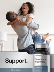 Horbäach Chromium Picolinate 1000mcg | 240 Tablets | Vegetarian, Non-GMO & Glute