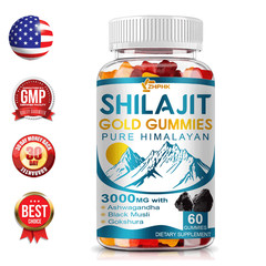 Himalayan Premium Pure Shilajit 60 Gummies, Herbal Supplement, IMPROVES VIGOR