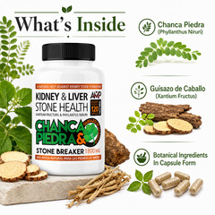 Chanca Piedra 1800 mg 120 CAPSULES Peruvian material Stone Breaker CHANCAPIEDRA
