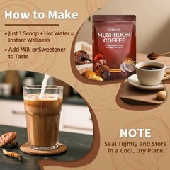 Organic Mushroom Coffee 7 Adaptogenic Blend Lion’s Mane Reishi Focus Energy 200g
