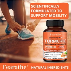 Triple Strength Turmeric Curcumin With Bioperine And Ginger 2200mg 30/60/120Caps