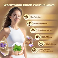 VIVONU Wormwood Black Walnut Cloves 6600mg, Gut Health & Energy,Wor 240 Capsules