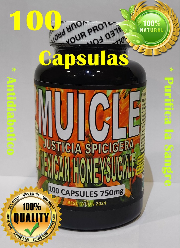Muicle Muitle Muycle Mexican Honeysuckle 100 Caps Natural Purifica la sangre !!