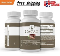 Pure Original Ingredients Cacao, (100 Capsules) Always Pure, No Additives Or Fil