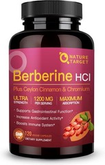 NATURE TARGET Berberine HCl 1200mg, 120 Count (Pack of 1)
