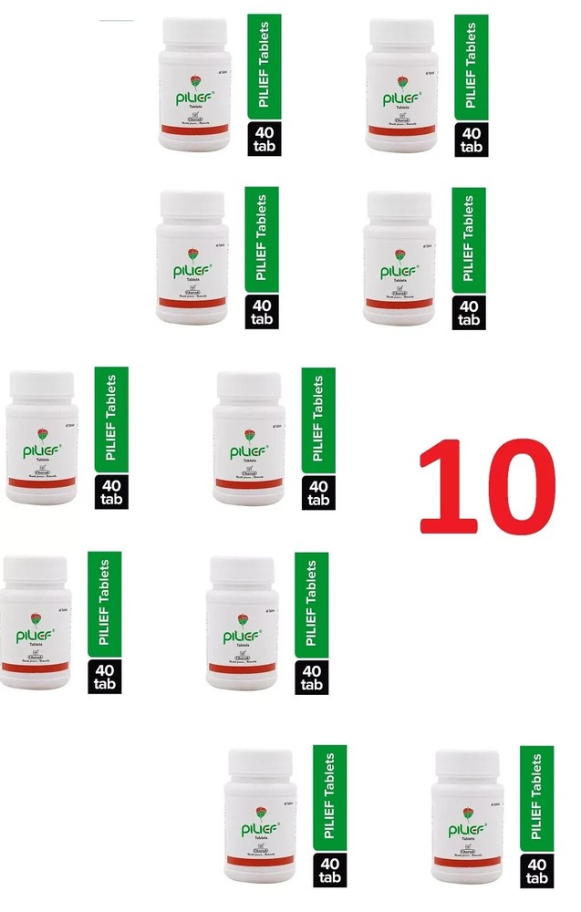 Charak Pharma Pilief Tablets 400 Tabs (10 x 40 Tablets) for Piles 2027 Expiry