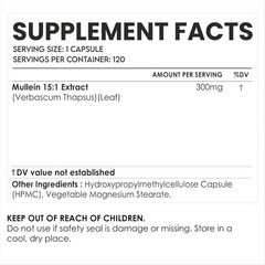 Mullein Capsules 300 mg 120 Veg Capsules AMALTH Respiratory Support