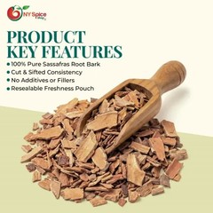 Sassafras Root Bark – Cut & Sifted – by NY Herb – Premium Quality – FREE SHIP
