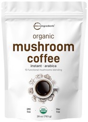 Micro Ingredients Organic Instant 10 in 1 Mushroom Coffee Powder, 28 Ounce (317