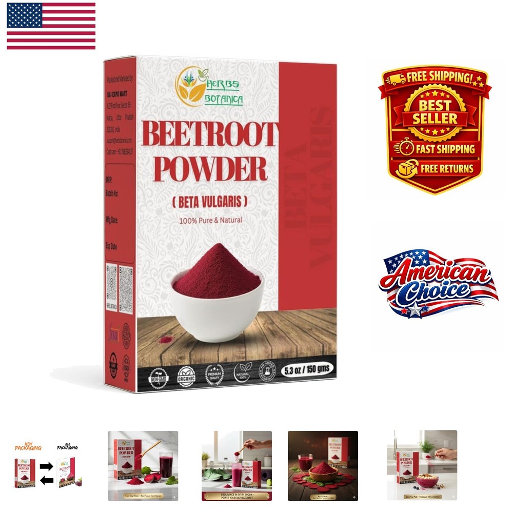 Versatile 100% Natural Beetroot Powder – Ideal for Baking, Smoothies, 5.3 oz
