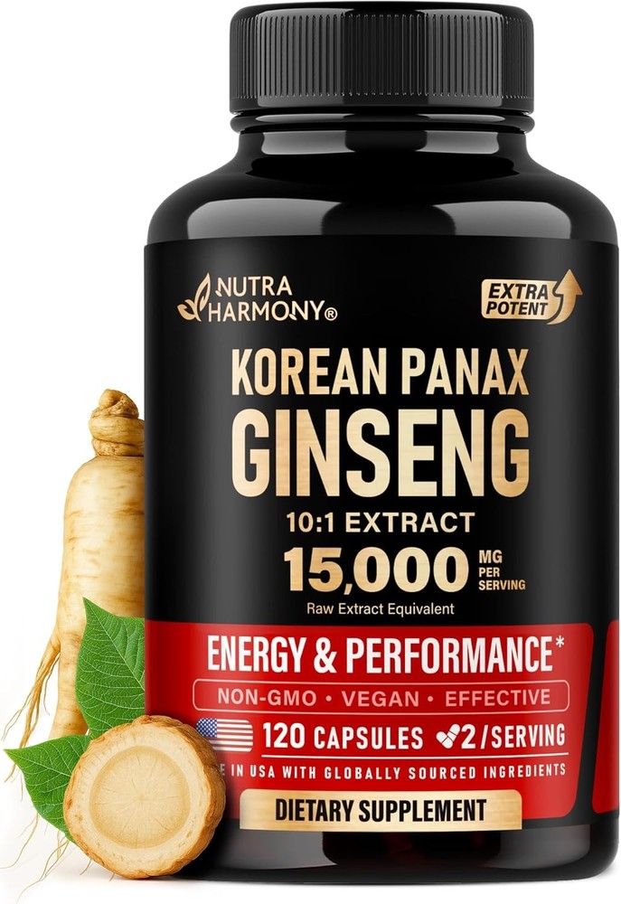Panax Ginseng 15,000 mg – Red Korean Supplement for Men – Extra…