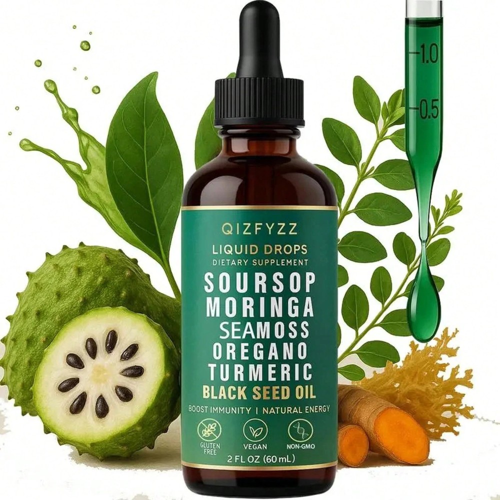 10 in 1 Soursop Bitters Liquid Drops Herbal Extract 2oz Vegan Non GMO