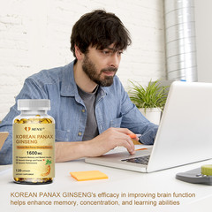 Korean Red Panax Ginseng 240 Capsules – 1600mg Extra Strength Red Panax Extract