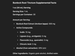 Burdock Root Extract 1 fl oz Burdock Extract Burdock Tincture FREE SHIP USA