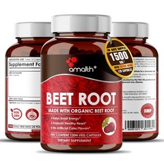 Organic Beet Root Powder Beta Vulgaris 1500mg Capsule – 120 Pills Nitric Oxide