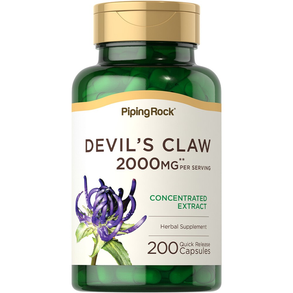 Devils Claw 2000mg | 200 Capsules | Extract Supplement | by Piping Rock