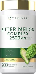 Bitter Melon Capsules | 2500mg | 200 Count | Non-GMO & Gluten Free | by Carlyle