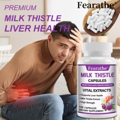 MILK THISTLE CAPSULES-Supports Liver Health Milk Thistle Extract,Detox