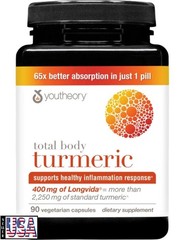 youtheory Turmeric 2250mg Extra Strength 210 Capsules