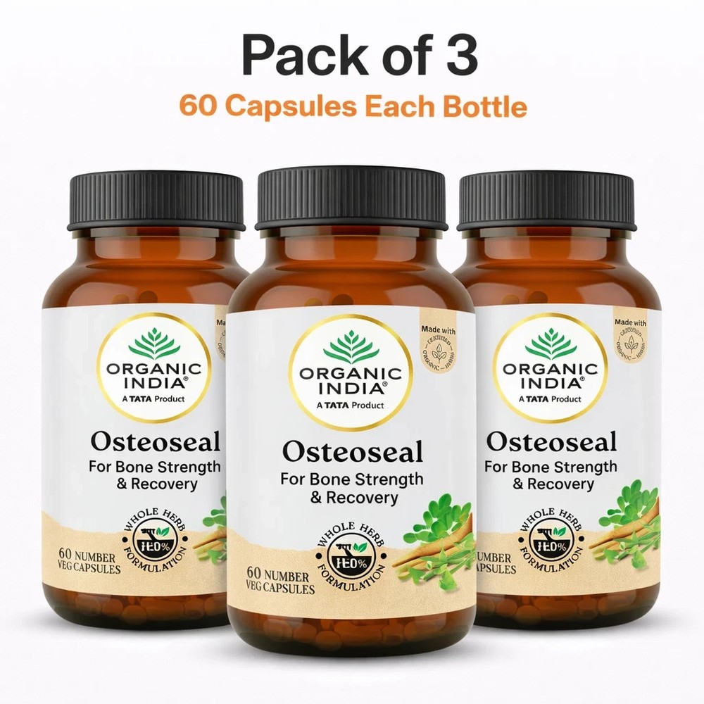 Organic India Osteoseal 60 Capsules Ayurvedic Bone Health Herbal 3 Pack